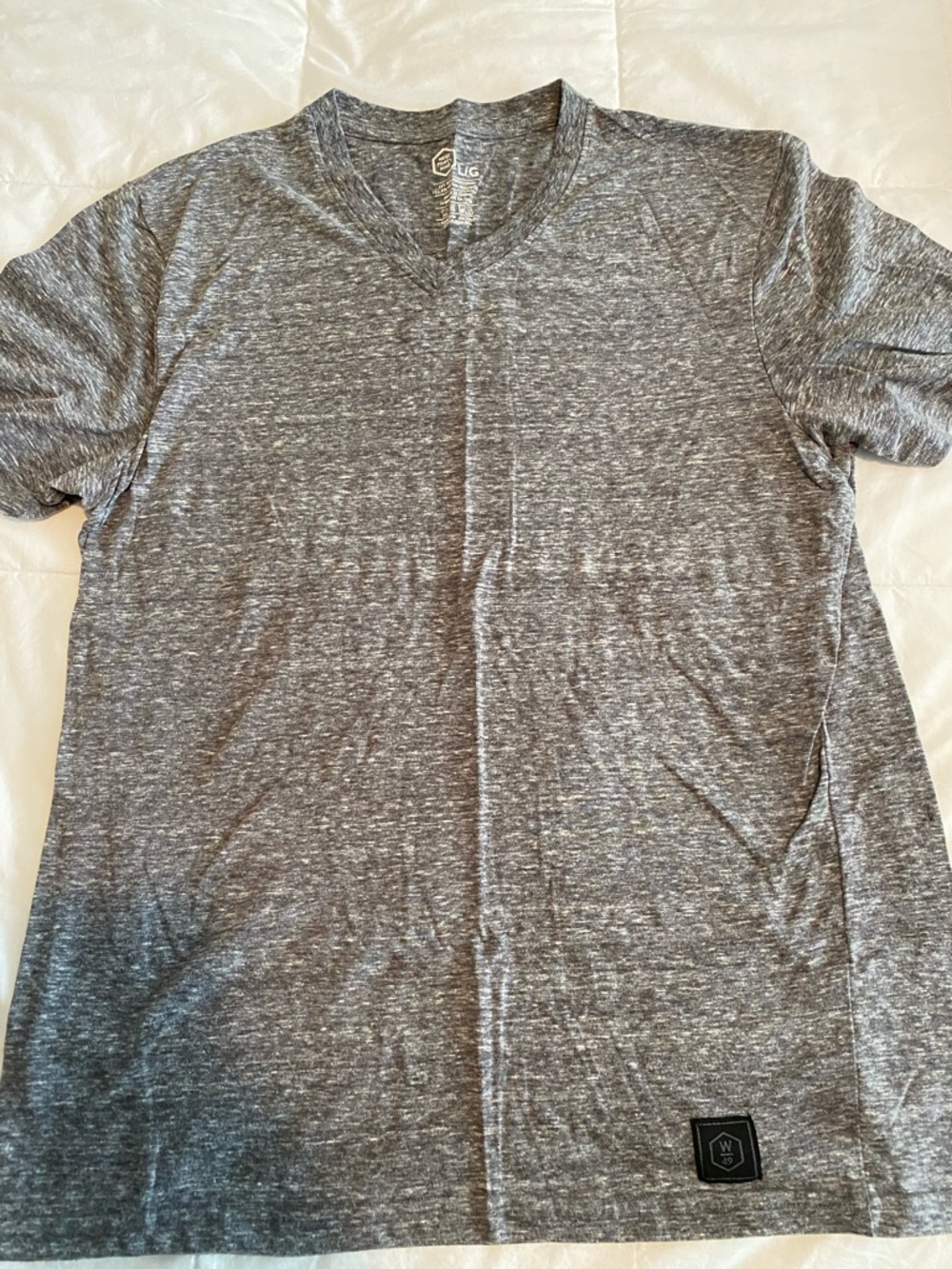 Gray Heather V-Neck Short Sleeve Tee